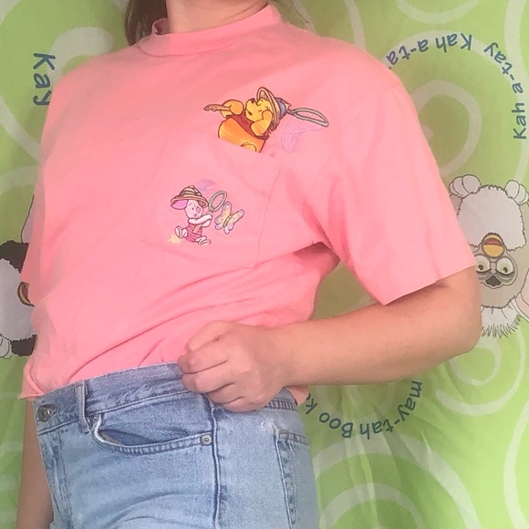 pink striped piglet shirt